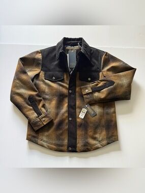 Pendleton Timberline Shirt Jacket Plaid Mens Size M  Olive Brown Retail $235 NWT